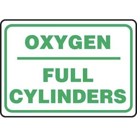 Accuform SAFETY SIGN OXYGEN  FULL CYLINDERS MCPG542VP MCPG542VP